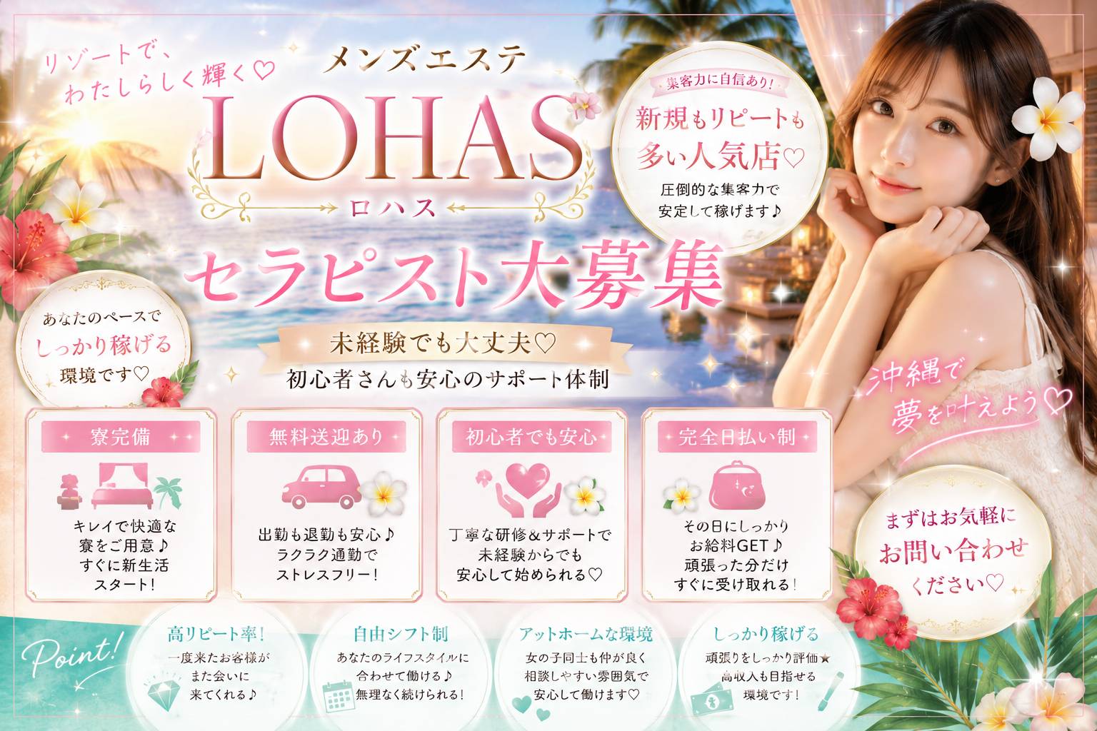 沖縄メンエス LOHAS(ロハス)の店長ブログ「⭐️急募!!⭐️ お店が大盛況につき女の子が不足中です💦 一緒に働い…」